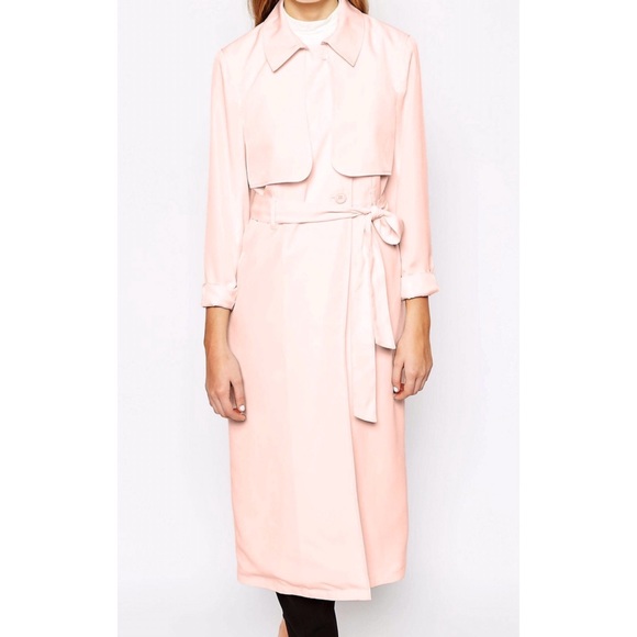 ASOS | First and I Lightweight Pink Trench Coat - Picture 3 of 3
